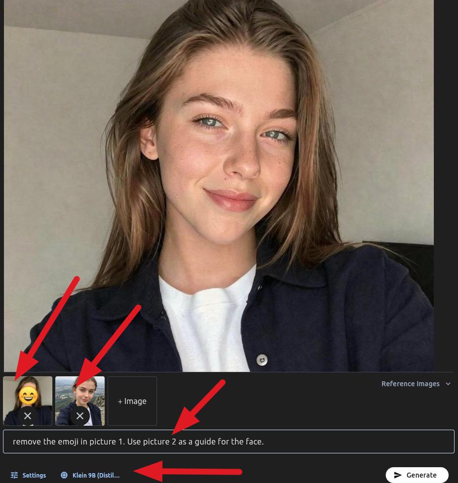 Remove emojis using reference image