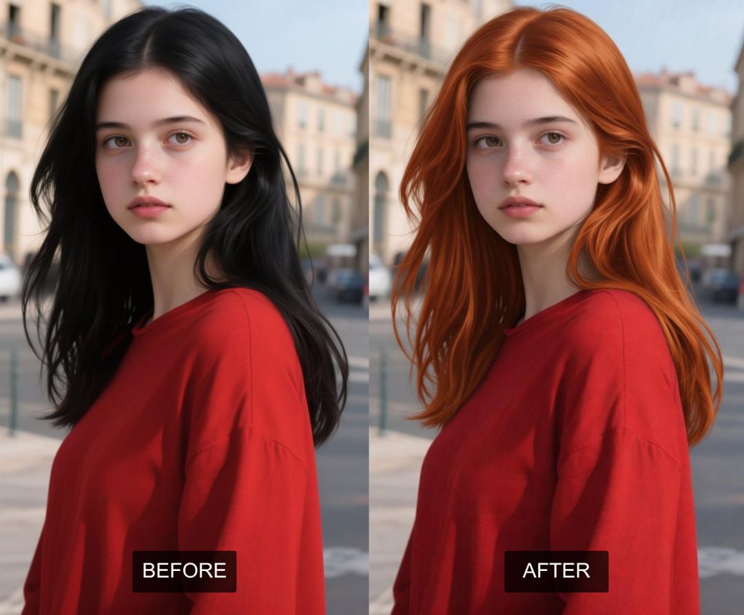 Sample output of AiSudo Photo Hair Color Changer