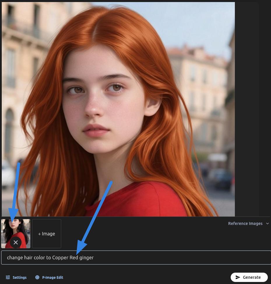 Change hair color using prompt